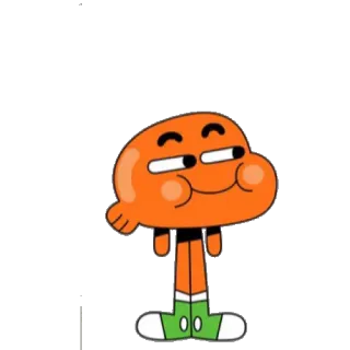 😈 df4a55fb Darwin Watterson The Amazing World of Gumball Мультфильм, Смешные, Анимированные, Рыба, Дарвин, Гамбол telegram sticker