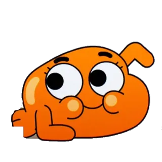 🏃 e19658d8 Darwin The Amazing World of Gumball Мультфильм, Дарвин, Гамбол, Рыба, Оранжевый, Персонаж telegram sticker