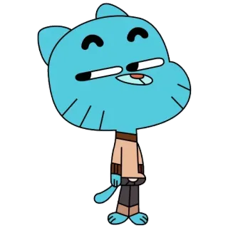👀 eb19e5e9 Gumball Watterson The Amazing World of Gumball мультфильм, кот, синий, Гамбол, смешной, персонаж telegram sticker