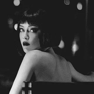 🥀 c75c7bbc wanita, potret, aktris, hitam putih, retro telegram sticker