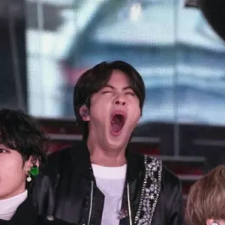 🍀 13338f7b Jin kpop, penyanyi, jin, bts, menguap whatsapp sticker