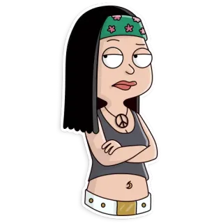 🙄 96505f22 Hayley Smith American Dad! 卡通, 女孩, 和平, 嬉皮, 青少年 telegram sticker