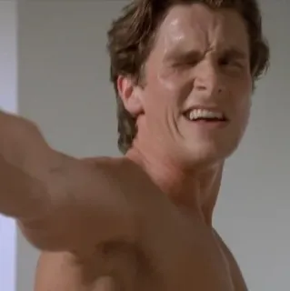 🪚 cfb2316a Patrick Bateman American Psycho American Psycho, Christian Bale, Patrick Bateman, Années 80, Finance, Horreur telegram sticker