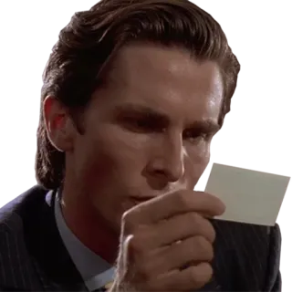 🤔 142eb1b5 Patrick Bateman American Psycho american psycho, patrick bateman, business card, movie, character telegram sticker