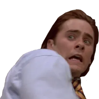 😱 f556445a American Psycho panic, scared, shocked, expression, face telegram sticker