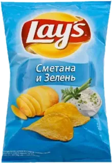 🥔 b66ff753 Сметана и Зелень レイズ, チップス, 食品, スナック, サワークリーム, ハーブ, ポテトチップス telegram sticker