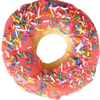 🍩 b6c723e7 ドーナツ, スプリンクル, 食べ物, デザート, 甘い, 焼き菓子 telegram sticker