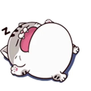 😴 bb43a34a แมว, นอนหลับ, ขี้เกียจ, การ์ตูน, น่ารัก, สัตว์ telegram sticker