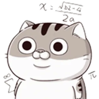 🤪 d7e85954 แมว, คณิตศาสตร์, คณิต, สมการ, พีชคณิต, สัตว์, สติกเกอร์ telegram sticker