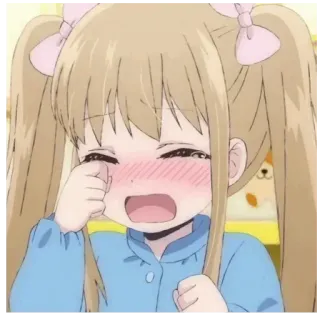 ▪️ 58e00575 Anime, Dziewczyna, Płacz, Łzy, Kawaii, Słodkie, Dąsy, Postać telegram sticker