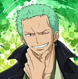 🪐 34823289 Zoro One Piece Аниме, Ван Пис, Зоро, Ророноа Зоро, Мечник, Пират, Зеленые волосы telegram sticker
