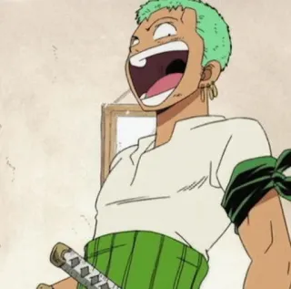 🪐 47fc5978 Zoro One Piece Аниме, Ван Пис, Зоро, Персонаж, Мечник, зелёные волосы telegram sticker