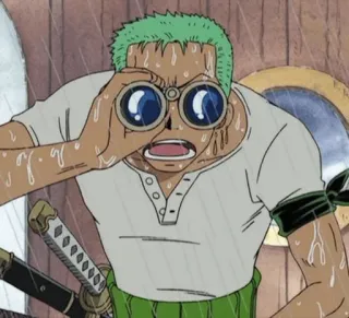 🪐 da0efa39 Zoro One Piece Аниме, Ван Пис, Зорро, Ророноа Зоро, Бинокль, Персонаж telegram sticker