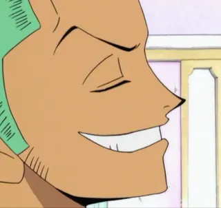 🪐 f87f947c Zoro One Piece аниме, персонаж, портрет, улыбка telegram sticker