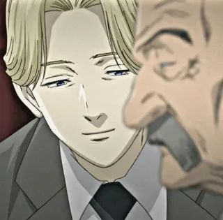 🌑 06043f49 Anime, Mężczyzna, Portret, Kreskówka, Blond włosy whatsapp sticker