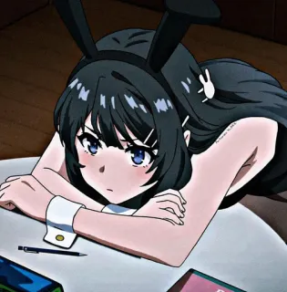 〽️ 30cfa800 Mai Sakurajima Rascal Does Not Dream of Bunny Girl Senpai anime, bunny girl, mai sakurajima, cute, kawaii telegram sticker