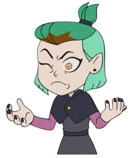 😠 38d2f221 Amity Blight The Owl House Мультфильм, Персонаж, Мор, Амити, Дом совы, Дисней, Ведьма telegram sticker