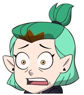 😱 8ddb85f9 Amity Blight The Owl House Мультфильм, Аниме, Лицо, Выражение, Беспокойство, Шокирован telegram sticker