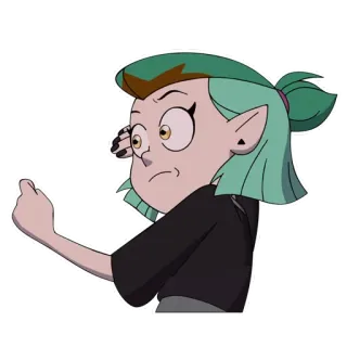 😳 ca7fade8 Amity Blight The Owl House мультфильм, анимированный, средний палец, оскорбительный, Амити Блайт, Дом совы telegram sticker