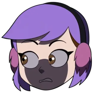 😧 129886d3 Amity Blight The Owl House Kreskówka, Amity Blight, Sowi Dom, Disney, Postać, Fioletowe włosy telegram sticker