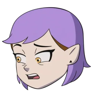 🤨 440d1633 Amity Blight The Owl House kreskówka, animacja, disney, postać, fioletowe włosy, sowi dom telegram sticker