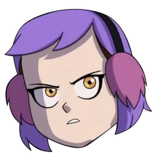 😠 69006d4f Amity Blight The Owl House kreskówka, animowany, fioletowe włosy, zły, zaraza, wiedźma, sowi dom, Disney telegram sticker