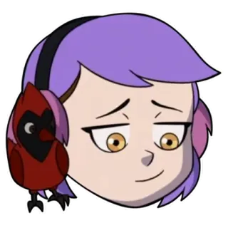 😌 8925fdbb Amity Blight The Owl House kreskówka, animowany, fioletowe włosy, sowi dom, disney, postać telegram sticker