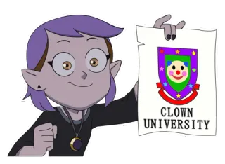 🤡 9dc7ce29 Amity Blight The Owl House CLOWN UNIVERSITY Kreskówka, Animacja, Klaun, Uniwersytet, Meme, The Owl House, Amity Blight telegram sticker