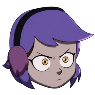 😠 aabd232d Amity Blight The Owl House kreskówka, fioletowe włosy, nauszniki, Amity, The Owl House, Disney, animacja telegram sticker