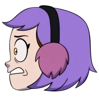 😰 d8666cc2 Amity Blight The Owl House kreskówka, animowany, fioletowe włosy, Amity, Blight, The Owl House, profil z boku telegram sticker