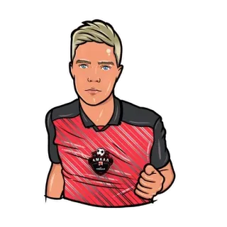 🤨 d527fce2 贴纸, 男人, 足球, 足球, 制服, 肖像, 卡通, 体育 telegram sticker