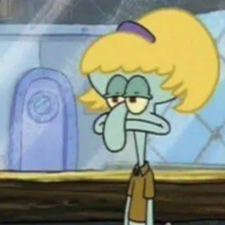 ➰ 119afbda Squidward SpongeBob SquarePants squidward, spongebob, cartoon, blonde, funny, meme, character telegram sticker