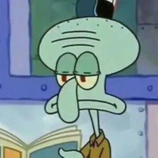 ➰ 37e45e7f Squidward SpongeBob SquarePants Squidward, SpongeBob SquarePants, cartoon, reading, mood, character telegram sticker