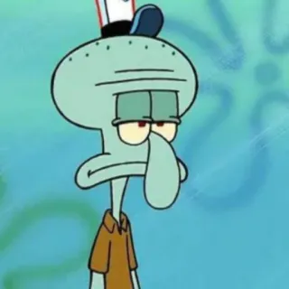 ➰ 6623536c Squidward SpongeBob SquarePants Squidward, SpongeBob, cartoon, character, moody, nickelodeon telegram sticker