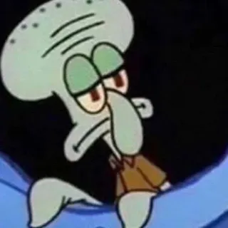 ➰ 7805eeb1 Squidward Spongebob Squarepants squidward, spongebob, cartoon, character, mood, sad, tv show telegram sticker