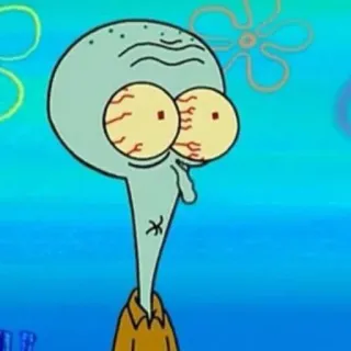 ➰ aa12f983 Squidward Tentacles Spongebob Squarepants Squidward, Spongebob, cartoon, Nickelodeon, stressed, tired, eyes telegram sticker