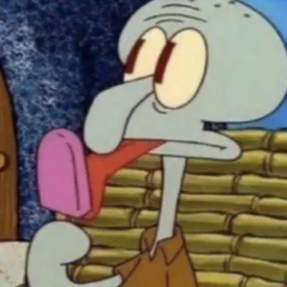 ➰ f09f8075 Squidward Spongebob Squarepants cartoon, squidward, spongebob, popsicle, nickelodeon telegram sticker