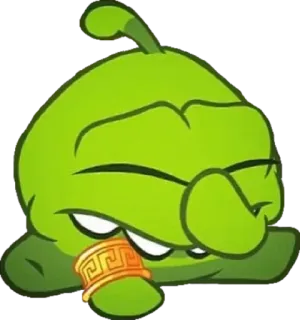 🙄 0fd1e618 Om Nom Cut the Rope gra, potwór, zielony, słodki, uroczy whatsapp sticker