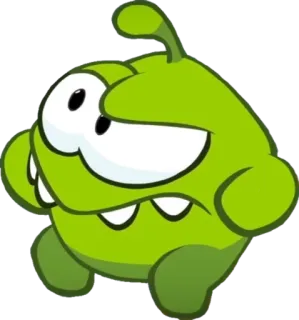 🤨 4af3a5bb Om Nom Cut the Rope zielony, potwór, gra, kreskówka, słodki whatsapp sticker