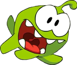🤬 4e90dfe4 Om Nom Cut the Rope zielony, potwór, kreskówka, słodki, gra whatsapp sticker