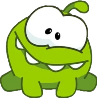 😃 661b1a4a Om Nom Cut the Rope zielony, potwór, słodki, gra, kreskówka whatsapp sticker