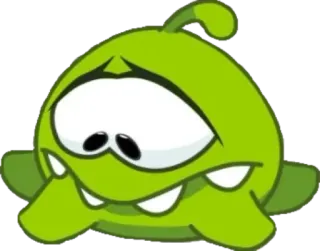 ☹️ 824e4359 Om Nom Cut the Rope Kreskówka, Zielony, Potwór, Słodki, Gra whatsapp sticker