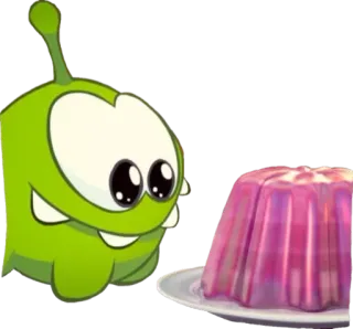 😛 be89a302 Om Nom Cut the Rope potwór, gra, cukierek, galaretka, głodny whatsapp sticker