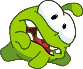 🥴 cf27588f Om Nom Cut the Rope Kreskówka, Zielony, Potwór, Słodki, Cukierek whatsapp sticker