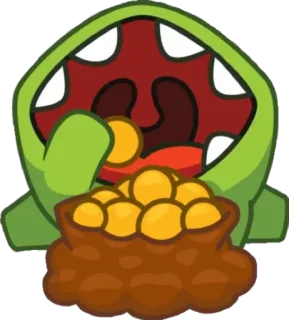 😋 e6dfad11 Om Nom Cut the Rope zielony, potwór, cukierek, głodny, słodki whatsapp sticker
