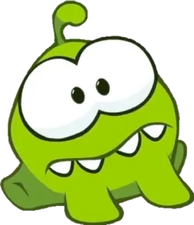 😟 e96c1bec Om Nom Cut the Rope zielony, potwór, gra, słodki, kreskówka whatsapp sticker