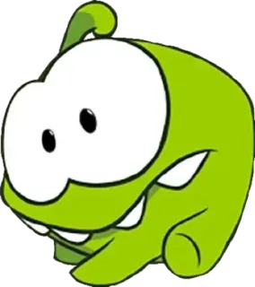 😟 eed8b384 Om Nom Cut the Rope słodki, zielony, potwór, gra, kreskówka whatsapp sticker