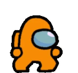 🕺 97b36052 Among Us character Among Us Weltraum, Spiel, Astronaut, Figur, Orange, Among Us telegram sticker