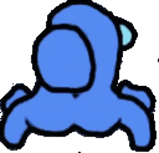 🍑 e94abae2 videospiel, among us, charakter, blau, weltraum, betrüger telegram sticker