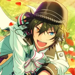 🍭 325f3c09 アニメ, キャラクター, 男性, 帽子, 笑顔 telegram sticker